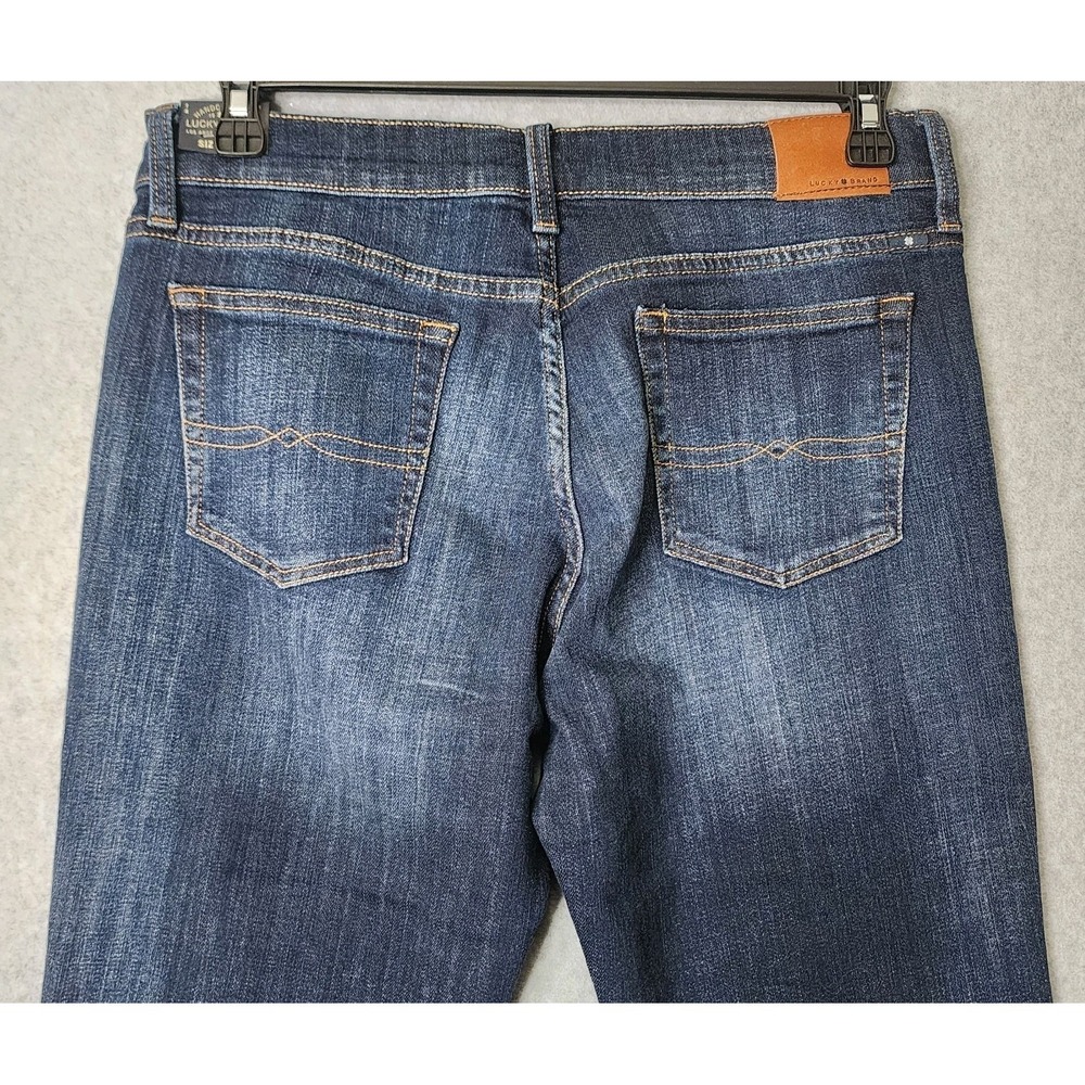 Lucky Brand Jeans Womens 8/29 Blue Denim Dark Wash Easy Rider Crop 33x26 Casual - Picture 10 of 13